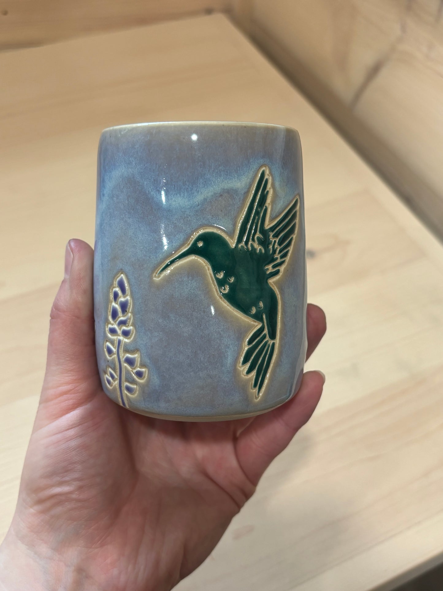 Hummingbird Lupine small tumbler