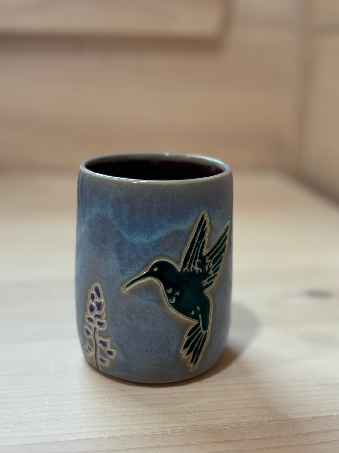 Hummingbird Lupine small tumbler