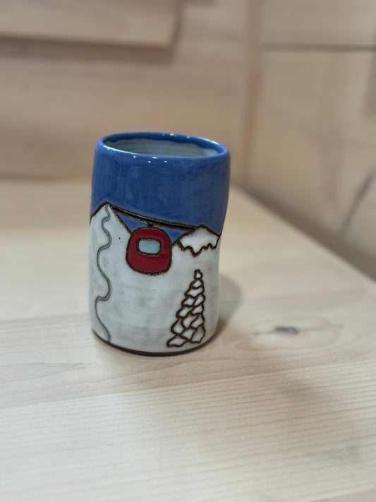 Gondola Snowy Trees Ski Tumbler - Large #1