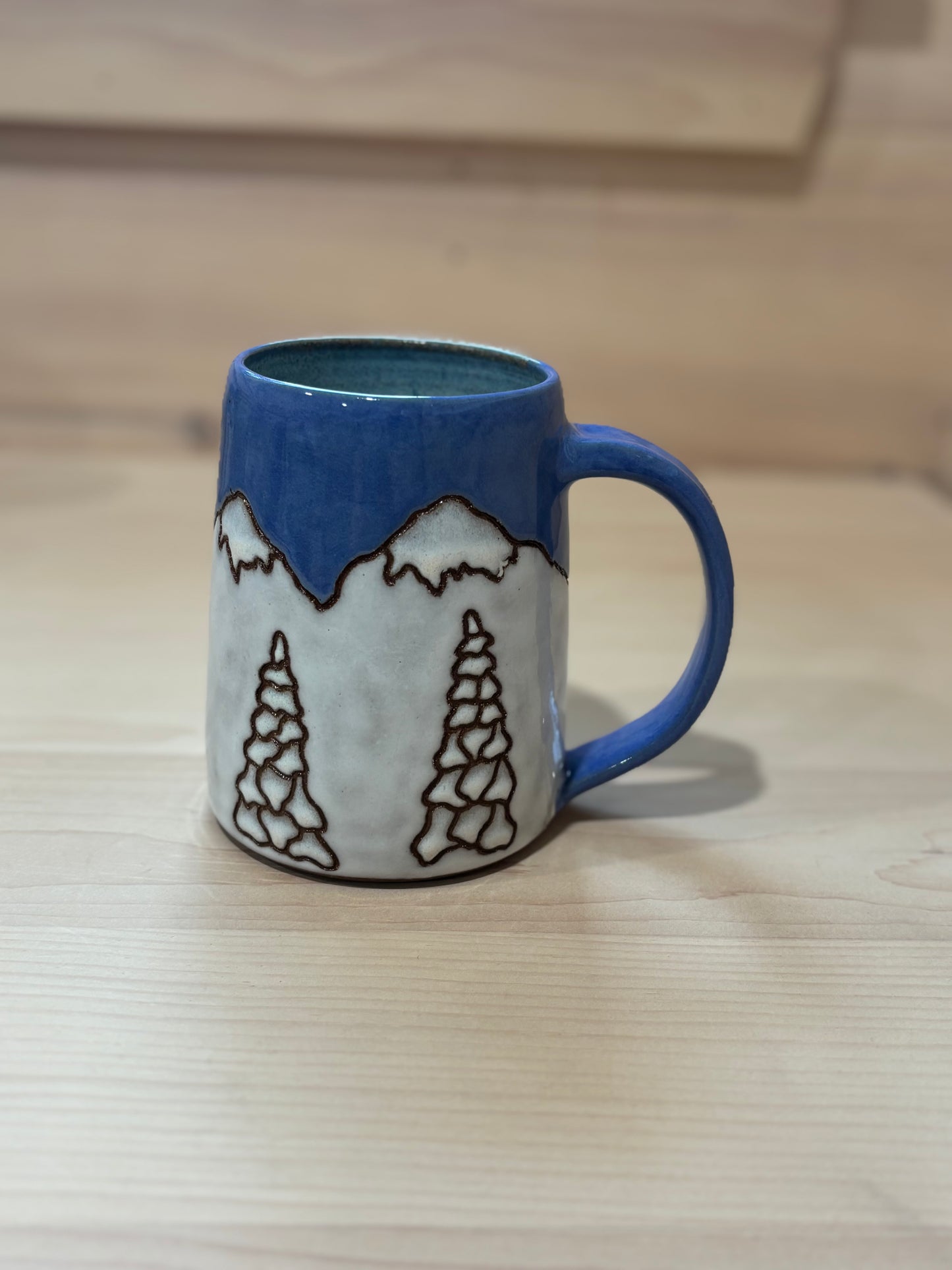 Gondola Snowy Trees Ski Mug 1