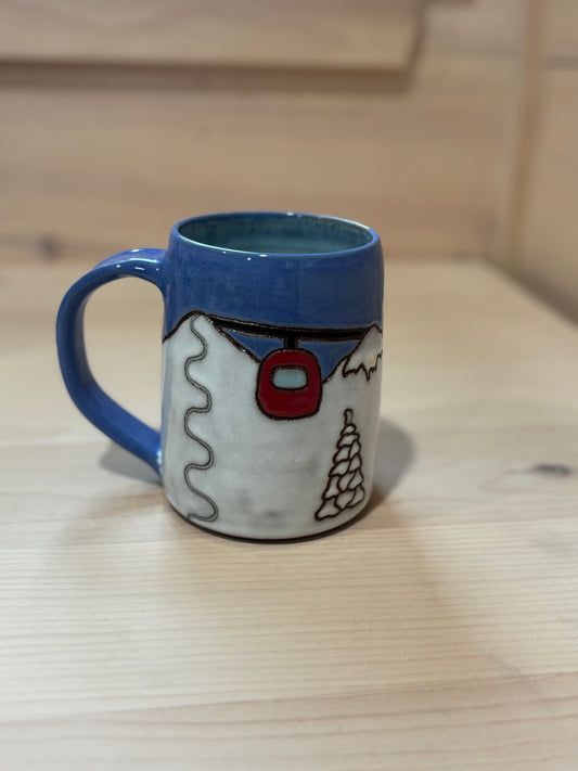Gondola Snowy Trees Ski Mug 2
